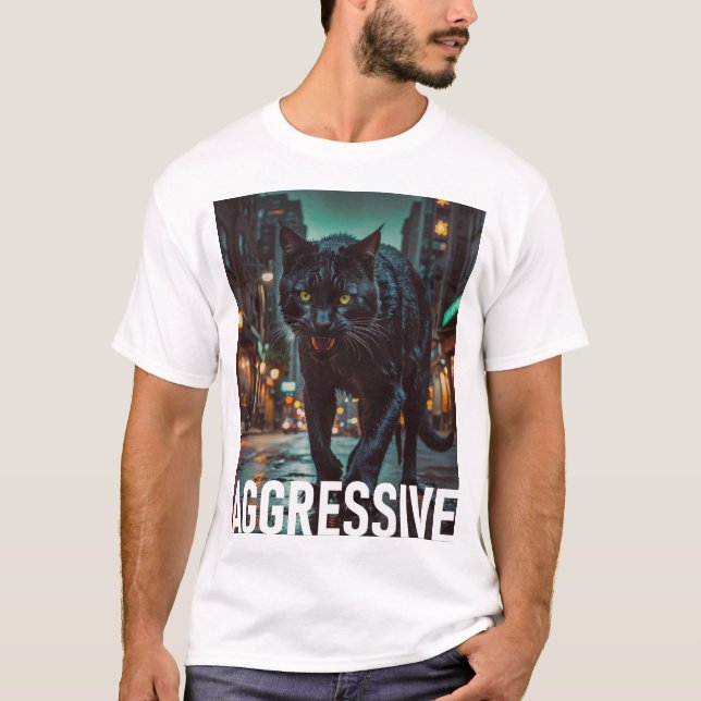 Aggressive Cat T-Shirt (Front)