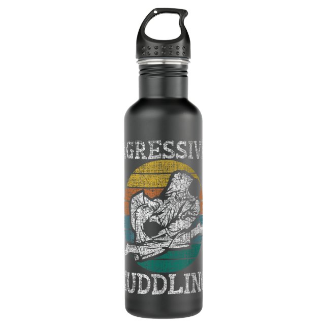 Aggressive Cuddling - Brazilian Jiu Jitsu MMA BJJ  710 Ml Water Bottle (Front)