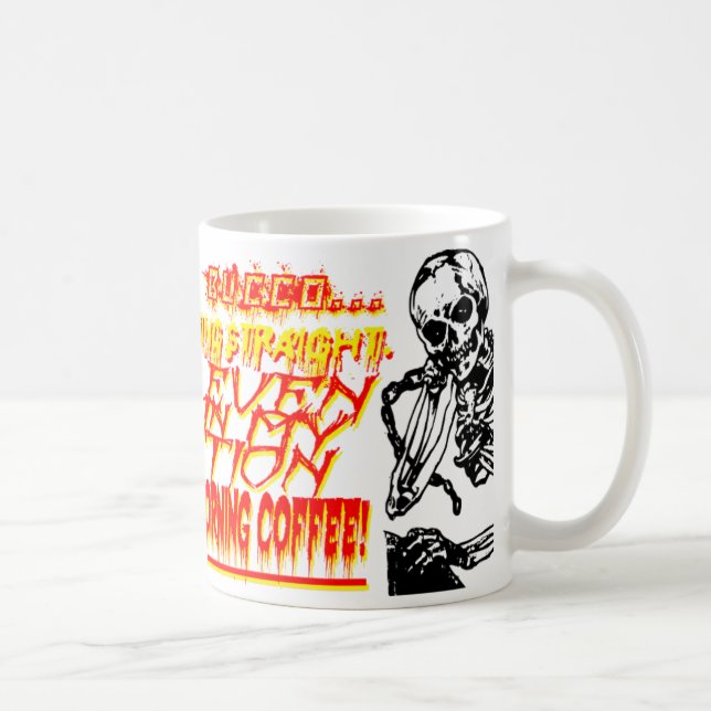 Aggressive Morning Coffee Mug with Skeletons (Right)