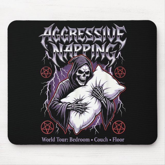 Aggressive Napng Funny Heavy Metal Grim Reaper Sle Mouse Mat (Front)