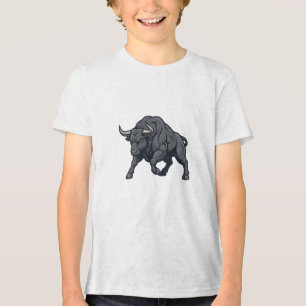 Aggressive Power Bull Design Tri-Blend Shirt
