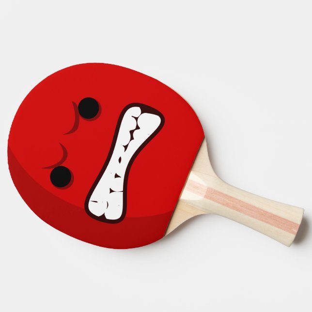 Aggressive Scary In Your Face Ping Pong Paddle (Side)
