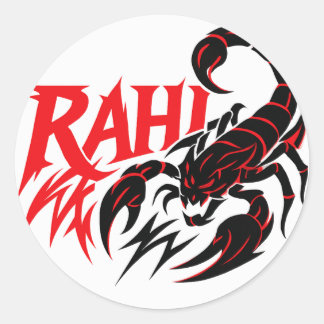 Aggressive Scorpion Design for "RAHI" Brand Classic Round Sticker