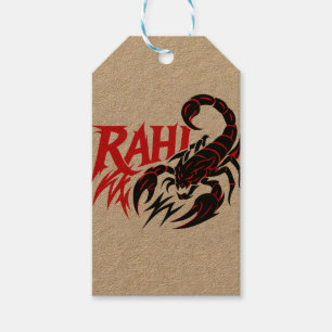 Aggressive Scorpion Design on Kraft Gift Tag