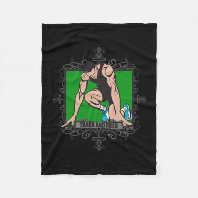 Aggressive Track and Field Fleece Blanket (Front)