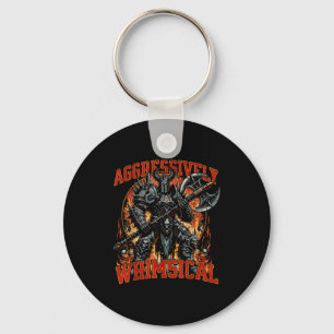 Aggressively Whimsical Dark Fantasy Warrior Battle Key Ring