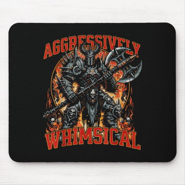 Aggressively Whimsical Dark Fantasy Warrior Battle Mouse Mat (Front)