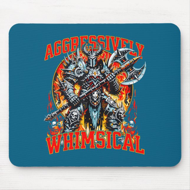 Aggressively Whimsical Dark Fantasy Warrior Battle Mouse Mat (Front)