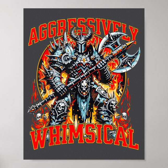 Aggressively Whimsical Dark Fantasy Warrior Battle Poster (Front)