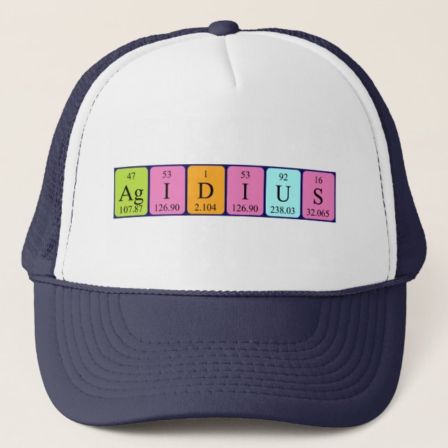 Ägidius periodic table name hat (Front)