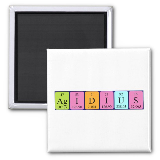 Ägidius periodic table name magnet (Front)