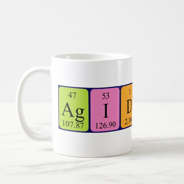 Ägidius periodic table name mug (Left)