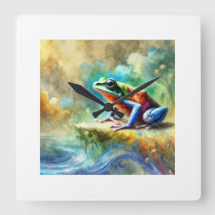 Agile Frog 310724AREF150 - Watercolor Square Wall Clock