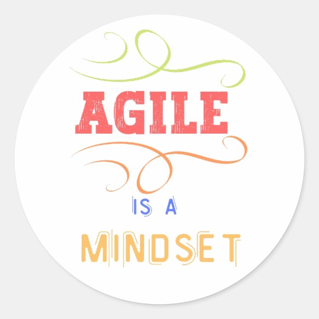 Agile is a mindset planner classic round sticker (Front)