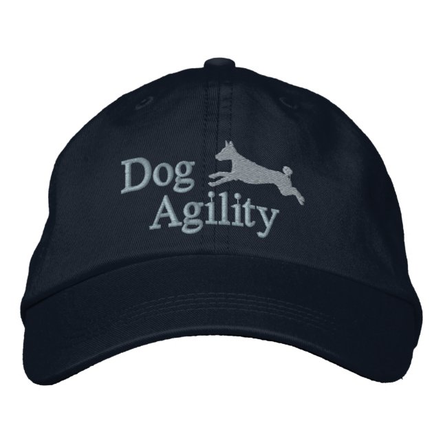 Agility Basenji Embroidered Hat (Dark) (Front)