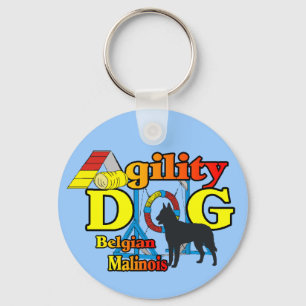 Agility Belgian Malinois Gifts Key Ring