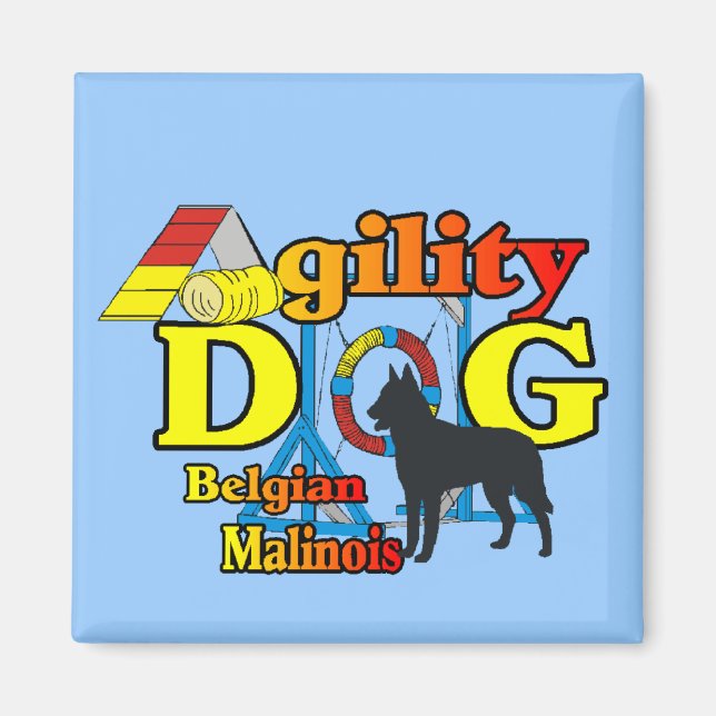 Agility Belgian Malinois Gifts Magnet (Front)