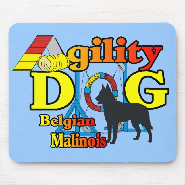 Agility Belgian Malinois Gifts Mouse Mat (Front)