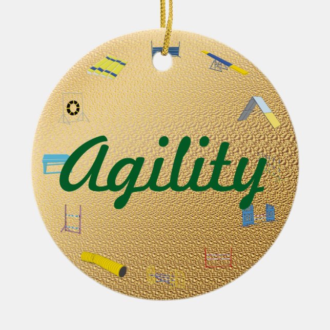 Agility Circle Ceramic Tree Decoration (Front)