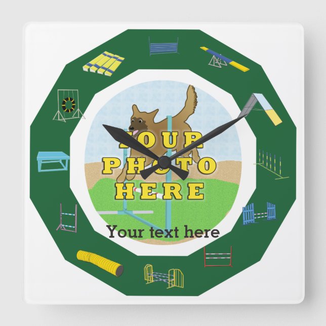 Agility Customise Photo Square Wall Clock (Front)