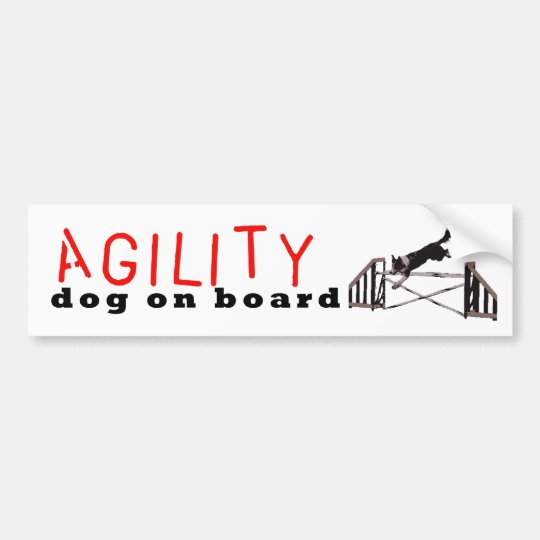 Agility dog on board Jumps Bumper Sticker Zazzle.co.uk