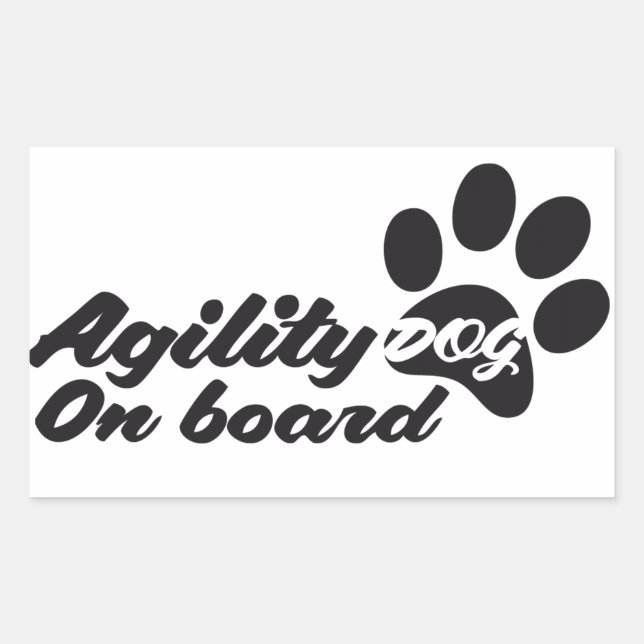 Agility Dog On Board Rectangular Sticker (Front)