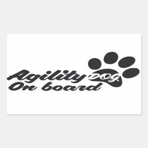 Agility Dog On Board Rectangular Sticker