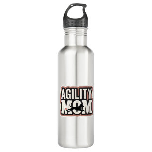 Agility Mom Vintage Dog Agility Silhouette Typogra 710 Ml Water Bottle