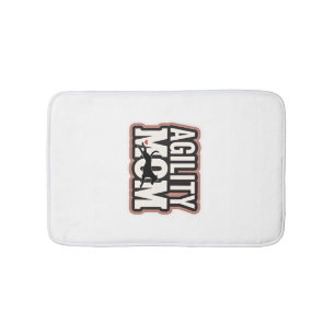 Agility Mum Vintage Dog Agility Silhouette Typogra Bath Mat