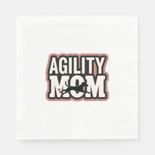 Agility Mum Vintage Dog Agility Silhouette Typogra Napkin