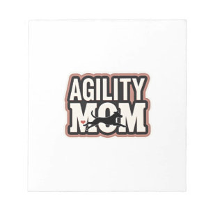 Agility Mum Vintage Dog Agility Silhouette Typogra Notepad