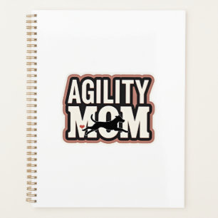 Agility Mum Vintage Dog Agility Silhouette Typogra Planner