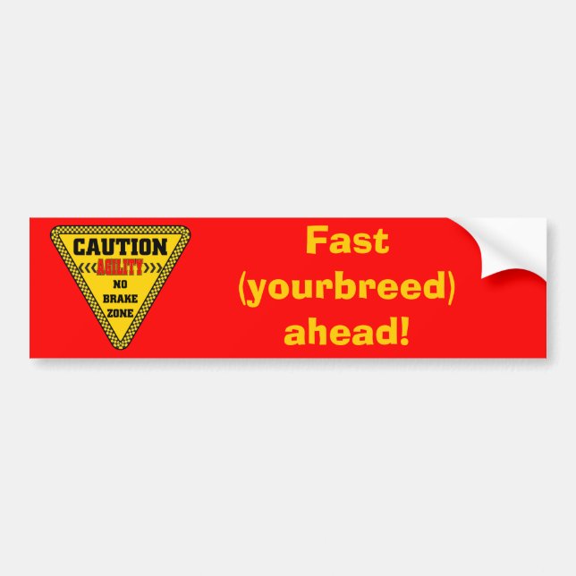 Agility No Brake Zone Bumper Sticker (Front)