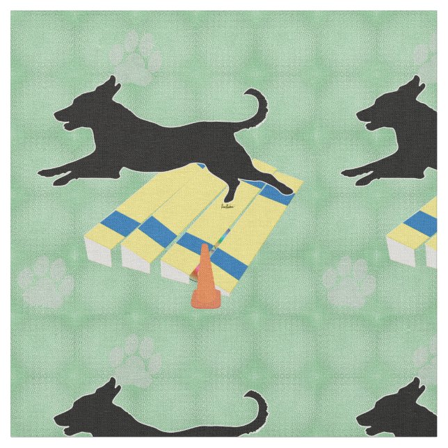 Agility - Shadow Dog Over Long Jump Fabric (Close Up)