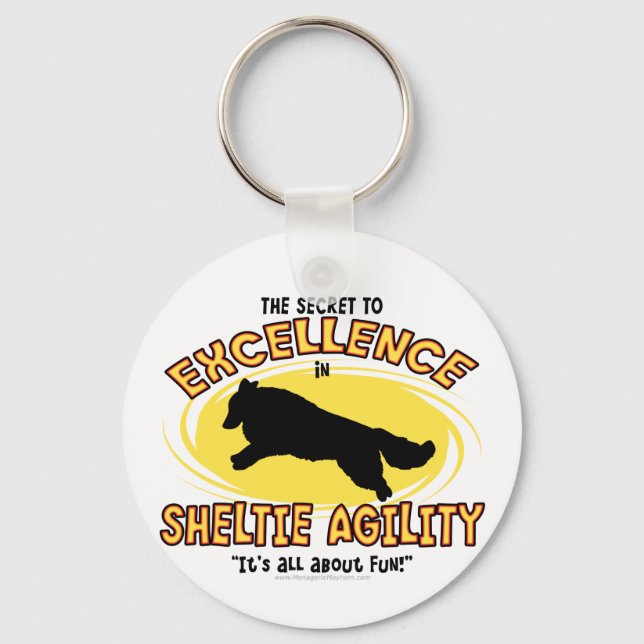 Agility Sheltie Secret Keychain (Front)