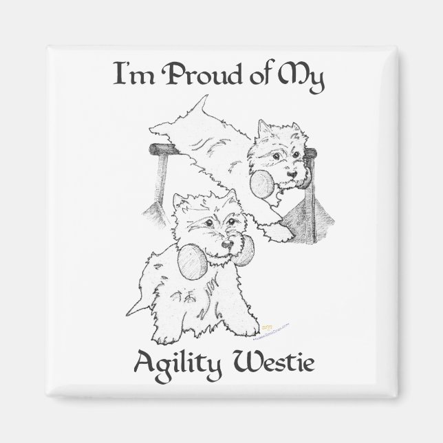 Agility Westie Magnet (Front)