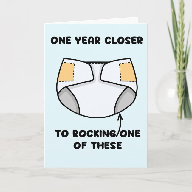 Aging Diaper Birthday Card (Front)