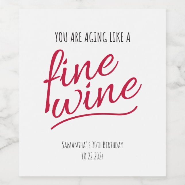Aging Like A Fine Wine Personalised Wine Labels (Single Label)