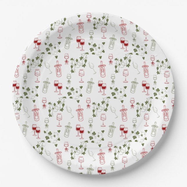 Aging Like Fine Wine Paper Plate (Front)