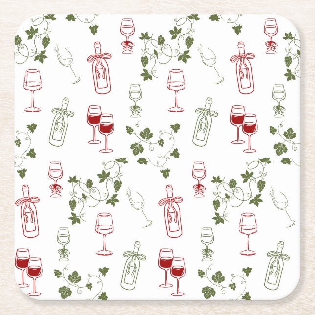 Aging Like Fine Wine Square Paper Coaster (Front)