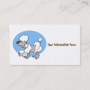 Aging Poodle Cartoon Business Cards