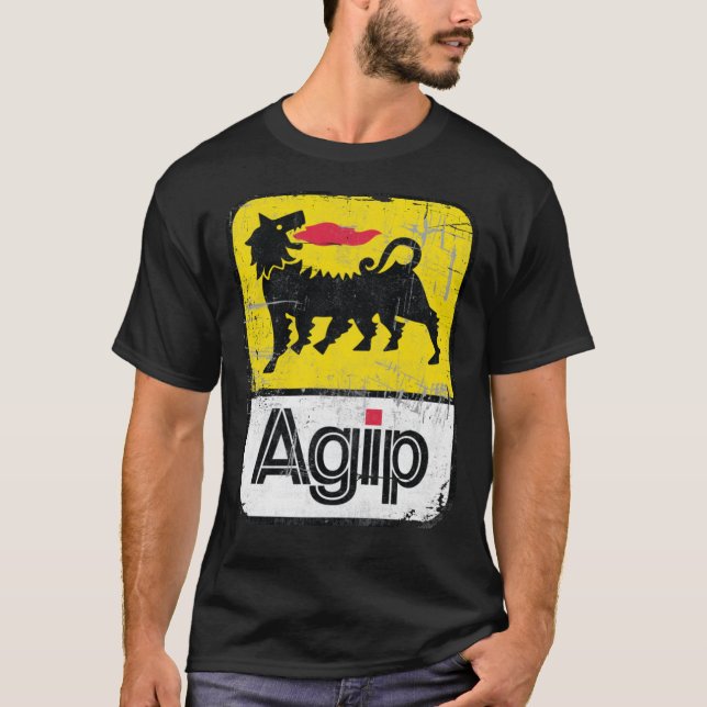 AGIP Lubricants Logo 1968 – 1998 Distressed versio T-Shirt (Front)