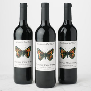 Aglais urticae - The Small Tortoiseshell Butterfly Wine Label