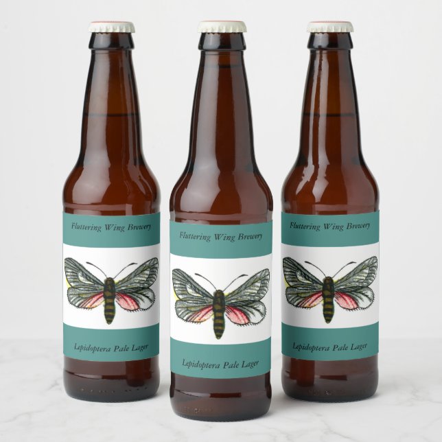 Aglaope infausta - Almond-Tree Leaf Skeletonizer Beer Bottle Label (Bottles)