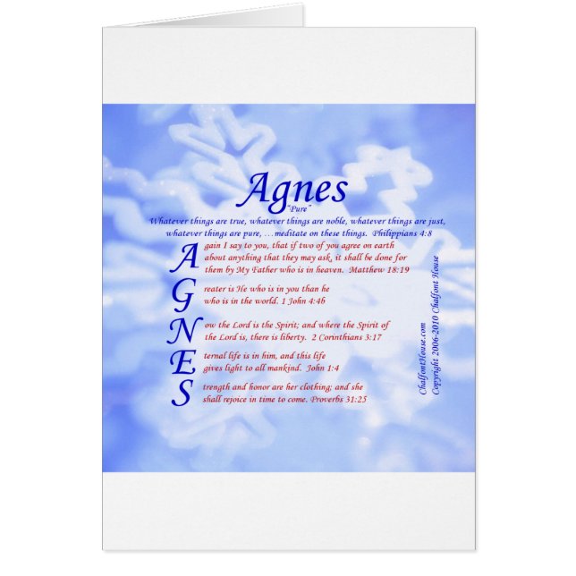 Agnes Acrostic (Front)