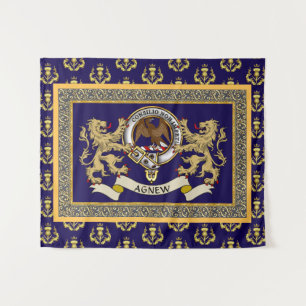 Agnew Clan Badge Personalised Blue Tapestry