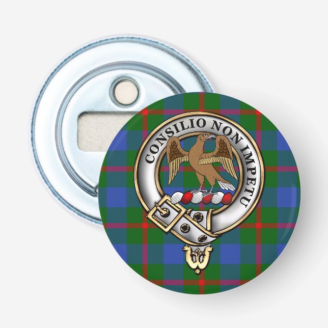 Agnew Clan Badge & Tartan Bottle Opener (Front)