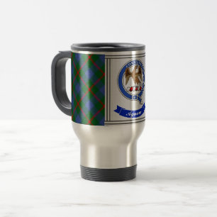 Agnew Clan Badge & Tartan Personalised Travel Mug