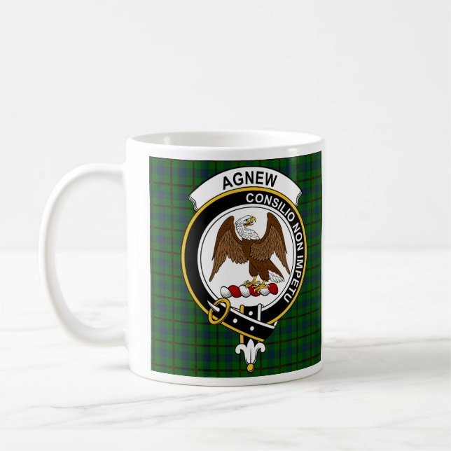 Agnew Hunting Clan Badge Coffee Mug - Size 11oz (Left)