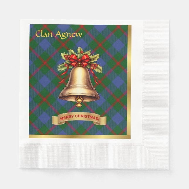 Agnew Personalised Tartan Christmas Napkin (Front)